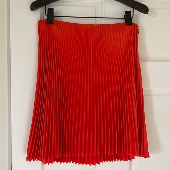 THEORY 8 pleated mini skirt $295 yellow charcoal plaid designer